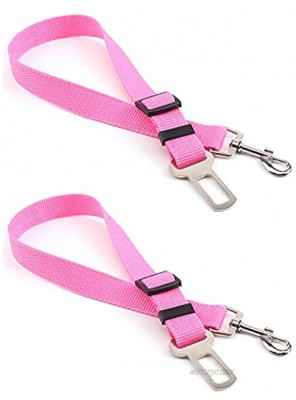 2 Pack Pet car seat Belt 4 Colors can be Selected Adjustable Retractable Dog seat Belt Nylon Material to Protect Pets Safety Tough and Durable cat and Dog car seat Belt Pink