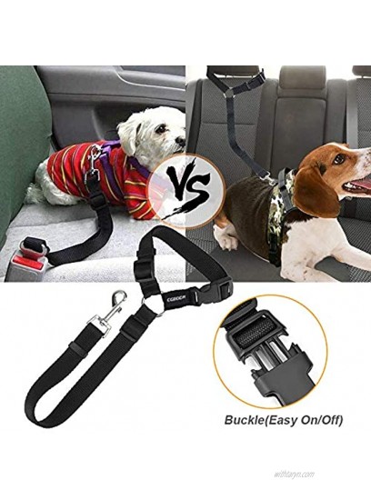 Dog Seat Belts CGBOOM 2 Pack Dual Use Dog Car Seatbelts Harness Adjustable Car Headrest Restraint for Vehicle Nylon Pet Cat Dog Safety Leads Seat Belts for Large Medium Small Dogs