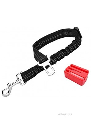 G Ganen Dog Seatbelt Adjustable Dog Safety Tether Leash with Swivel Clip Elastic Bungee Buffer and Anti-Escape Buckle Guard Pet Vehicle Harness
