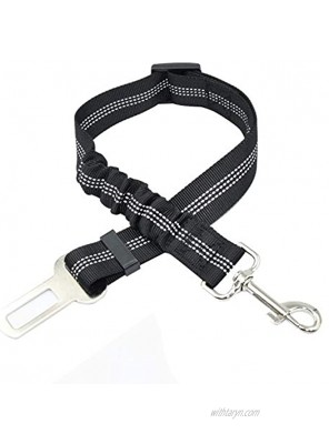 YUDOTE Dogs & Cats Car Seat Belts Reflective Adjustable Safety Dog Car Sealbelt Leash for Harness Connect with Elastic Nylon Bungee Buffer