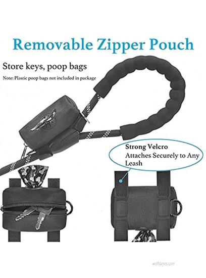 iYoShop Durable Slip Lead Dog Leash with Zipper Pouch Padded Handle and Highly Reflective Threads Quality Slip Lead for Small Medium and Large Dogs 1 2'' x 6 FT 25~150 lbs. Black