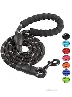 5 FT Strong Dog Leash with Comfortable Padded Handle Highly Reflective Threads Durable Dog Leash for Puppies Small Medium and Large Dogs Black…