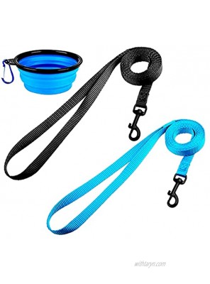 DOYOO 2 Pack Puppy Dog Leash Cat Leash Strong and Durable Leash with Easy to Use Collar Hook Dog Leashes for Cat with Collapsible Pet Bowl Great for Small and Medium Dog