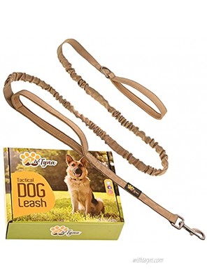 Heavy Duty Dog Leash for Large Dogs Bungee Dog Leash 6 Foot Extendable up to 7-½ ft Tactical Dog Leash with Traffic Handle