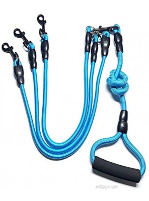 Heyllou 3 in 1 Durable Nylon Dog Leash with Padded Handle 360° Swivel No Tangle Climbing Rope Removable Pet Traction Rope Lead for Medium Large Dogs