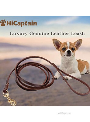 HiCaptain Thin Leather Leash for Small Dogs and Cats Up to 15-30 lb