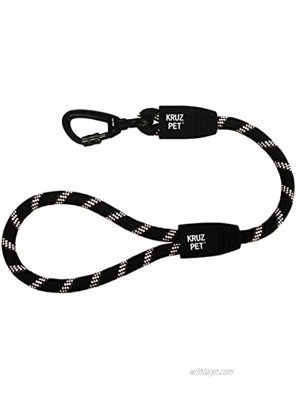 Kruz Short Traffic Leash -KZROPE5020 Soft Silicone Grip with Click & Lock Snap Heavy-Duty Reflective Dog Rope for Security Safety and Control Walking Running Training Guiding Dog Lead 20