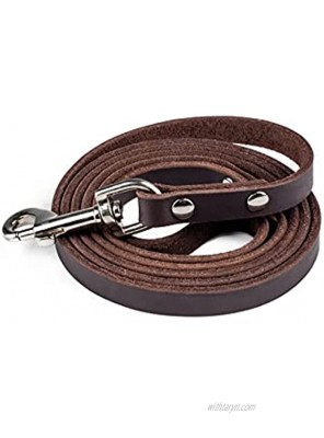 Mighty Paw Leather Dog Leash | 5 ft Leash Super Soft Distressed Real Genuine Leather- Premium Quality Modern Stylish Lead. Perfect for Small Medium and Large Pets
