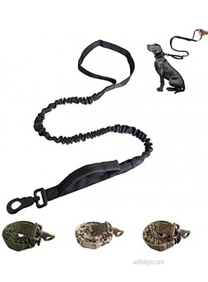 Military Dog Leash,Bungee Dog Leash with 2 Safety Control Handles,Tactical Dog Leashes,Service Dog Leash for Training,Hunting,Walking,Soft Padded Shock-Absorbing,Heavy Duty Clasp