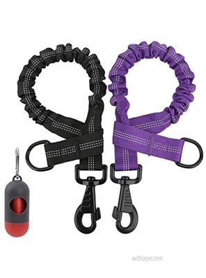 NOYAL 2 Pack 1.7 FT Bungee Dog Leash Heavy Duty Shock Absorbing Extension Leash Improved Dog Safety Suitable for Walking Running Bicycling