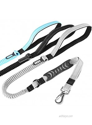 SKYMEE 6FT Upgrade Bungee Dog Leash for Heavy Dogs 5-in-1 Multifunction Shock Absorbing Reflective Leash with Car Seat Bucket Double Traffic Handle Extra Control for Dog Walking Running Training