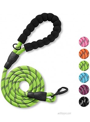 WePet Strong Dog Leash with Comfortable Foam Handle and Highly Reflective Threads with Metal Clasp and Rubber Enhanced Joint Dog Leashes for Medium and Large Dogs