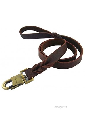 COCOPET Best for Medium and Large Dogs Heavy Duty Soft Oily Genuine Leather Dog Training Leash 3ft Long