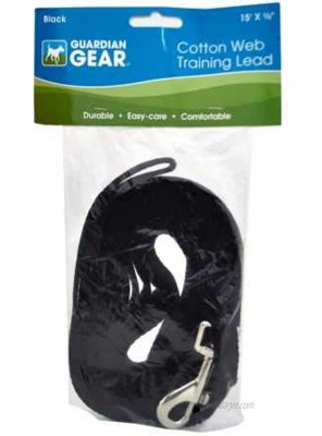 Guardian Gear Cotton Web Dog Training Lead 6'x5 8" Black