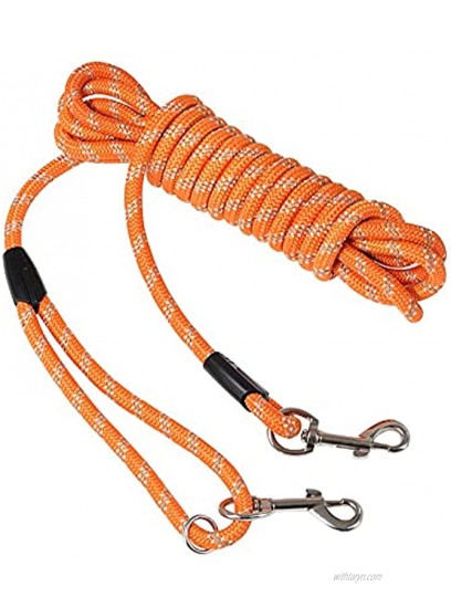 Long Rope Leash for Dog Training 16FT 30FT Reflective Heavy Duty Dog Leashes with 2 Hooks for Small Medium Large Dogs Check Cord Recall Training Agility Lead.