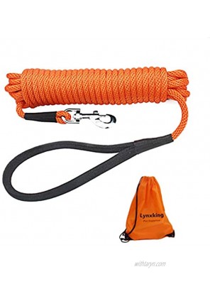 Lynxking Check Cord Dog Leash Long Lead Training Tracking Line with Comfortable Handle Heavy Duty Puppy Rope Lead for Small Medium Large Dogs