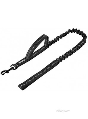 OneTigris Tactical Dog Training Bungee Leash with Control Handle Quick Release Nylon Leads Rope 2019 Advanced Version Black with Reflective Strip