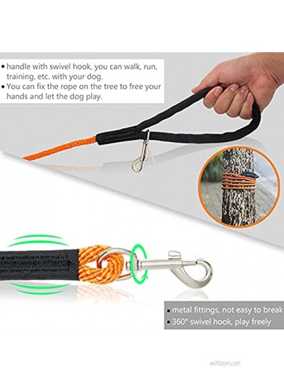PETPMEEE Long Dog Leash Reflective Training Lead Rope Dog Leash Nylon Heavy Duty Dog Leash for Running Walking Extender Yard for Small Medium Large Dogs
