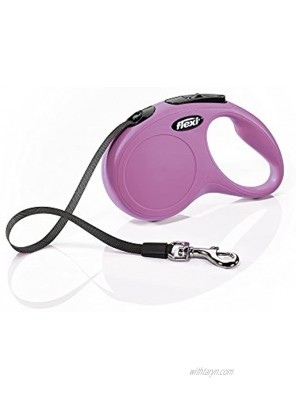 FLEXI New Classic Retractable Dog Leash Tape 16 ft Small Pink