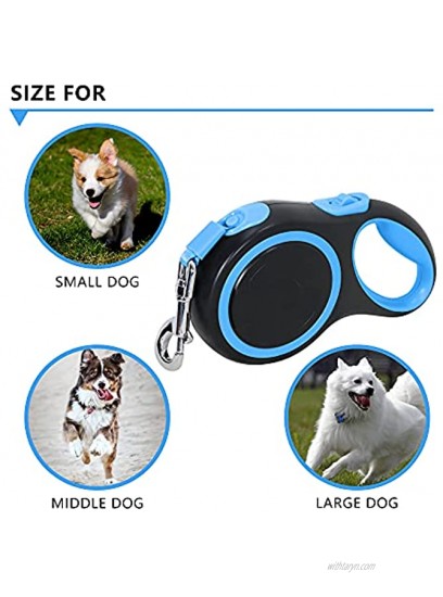 HONGLAND Retractable Dog Leash Heavy Duty Pet Walking Leash with Anti-Slip Handle 16ft Strong Nylon Tape for Small Medium Large Dogs up to 44 lbs 110lbs One Button Lock & Release
