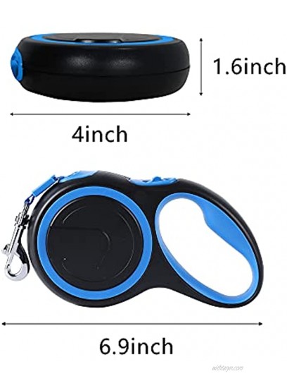 HONGLAND Retractable Dog Leash Heavy Duty Pet Walking Leash with Anti-Slip Handle 16ft Strong Nylon Tape for Small Medium Large Dogs up to 44 lbs 110lbs One Button Lock & Release