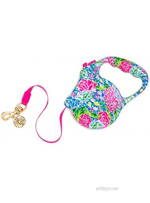 Lilly Pulitzer 16 Foot Retractable Dog Leash with Brake Long Walking Lead Holds Pets Up to 90 Pounds Bunny Business