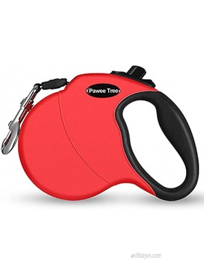 Pawee Tree Retractable Dog Leash,360°Tangle-Free Heavy Duty Pet Walking Leash with Anti-Slip Handle,Pet Leash for Medium Small Dog,Led Lights Leash with One-Hand Brake,Easy ControlRed Small Medium