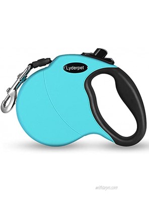 Retractable Dog Leash 360° Tangle Free Heavy Duty 13 ft Pet Walking Leash Lightweight for Small Medium Dogs One Handed Barke Pause Lock with LED Collar Light Medium Blue