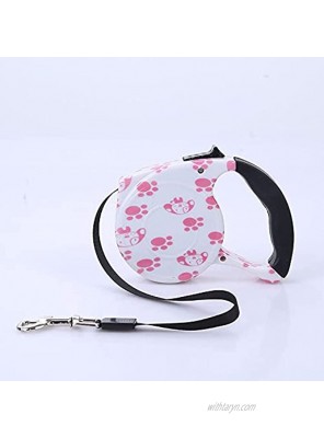 Retractable Pet Walking Leash with Anti-Slip Handle Strong Nylon Tape, One-Handed One Button Lock & Release
