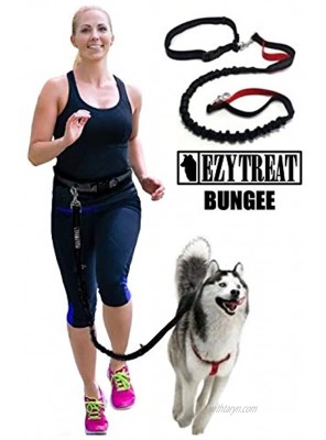 Strong Bungee Dog Lead Stretchy Elastic No Pull Anti Shock Leash with Waist Belt for Running and Dog Walking GO Hands Free
