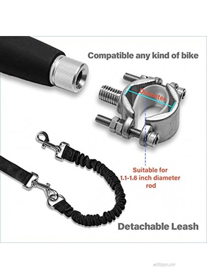 Unicam Retractable Bicycle Dog Leash Hands Free Bike Leash for Pet Dogs Safety Dog Bike Leash Fit for Outdoor Exercise Dog Walking Essentials Easy to be Installation and Removal.