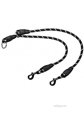 AUTOWT Double Dog Leash 2019 New Version No Tangle 360° Swivel Rotation Reflective Double Lead Adjustable Length Dual Two Dog Lead Splitter Comfortable Shock Absorbing 2019