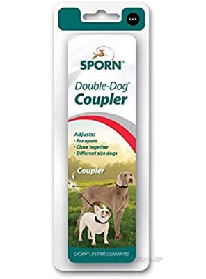 Double Dog Coupler – Fully Adjustable Strong Nylon Webbing Dual Dog Training Leash Coupler for Two Dogs Dog Lead Splitter Walker by Sporn