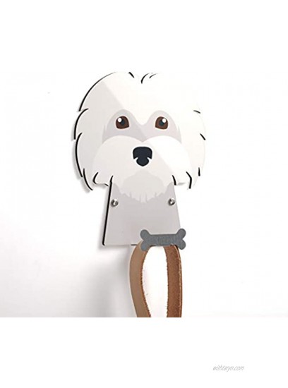 Maltese Dog Lead Holder Wall Mounted Hook for Hanging Pet Leads