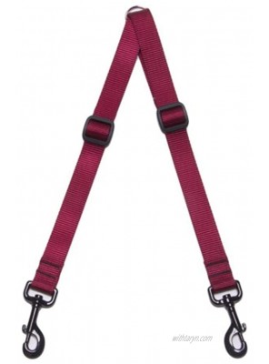 Max & Zoey 1-Inch Wide Walking Coupler Small Burgundy