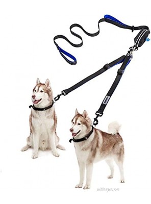 YOUTHINK Double Dog Leash No Tangle Dog Walking Leash 2 Dogs up to 180lbs Comfortable Adjustable Dual Padded Handles Bonus Pet Waste Bag for Best Gifts Double Dog Leash