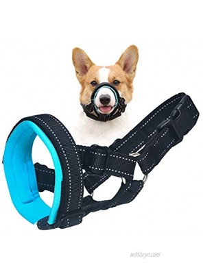 BARKLESS Dog Muzzle for Barking Biting and Chewing with Adjustable Loop Soft Padding
