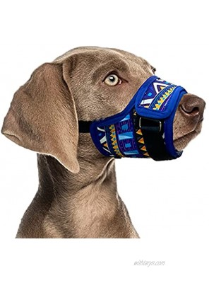 BARKLESS Dog Muzzle Soft Printed Muzzle to Prevent Biting Chewing and Nipping Adjustable Dog Mouth Cover for Small Medium and Large Dogs