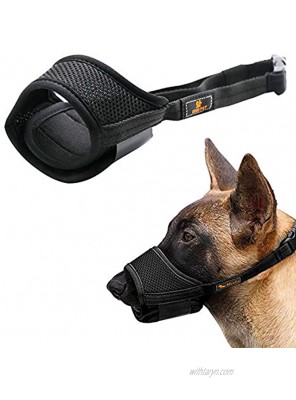 Barley Ears Dog Muzzle Nylon Soft Muzzle Anti-Bite Barking Safety，Adjustable Mesh Breathable Pets Muzzle 4 Sizes Suitable for Small Medium and Large Dogs