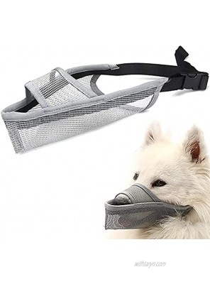 Coppthinktu Dog Muzzle for Small Medium Large Dogs Soft Muzzle for Dogs to Prevent Biting Chewing Barking Licking Adjustable Breathable Mesh Dog Muzzle Tongue Out Drinkable Dog Mouth Cover