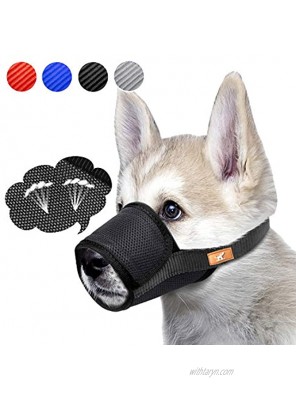 Dog Muzzle Breathable Mesh Mask Stop Biting Barking and Chewing Cover with Hook & Loop for Dogs Adjustable