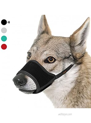 FAYOGOO Dog Muzzles Soft Dog Muzzle for Small Medium Large Dogs Air Mesh Breathable Drinkable and Adjustable Loop Dog Muzzles to Prevent Biting Barking Chewing Best for Aggressive Dogs 4 Colors