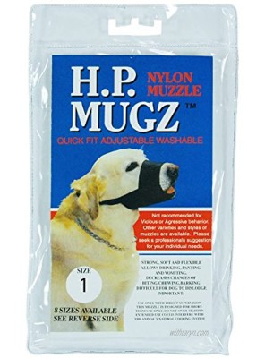 Hamilton H.P. Mugz Adjustable Quick Fit Nylon Soft Dog Muzzle 5 to 5-1 2-Inch Black