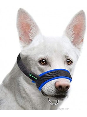 Lepark Dog Muzzle with Fabric for Small Medium and Large Dogs Anti Biting Chewing Adjustable Neck BreathableM Blue