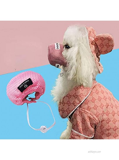 LKGEGO Dog Protective Muzzle Dog Respirator Muzzle with 6 Filters Adjustable Pet Mouth Muzzle Soft Breathable Cotton Dog Muzzle Anti Dust