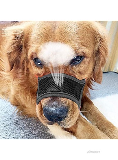 LUCKYPAW Nylon Dog Muzzle Anti-Biting Barking Secure Fit Dog Muzzle Mesh Breathable Dog Mouth Cover for Small Medium Large DogsM Black