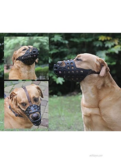 Mayerzon Dog Muzzle Soft Basket Muzzle for Dogs Prevents Biting Chewing and Licking Allows Panting and Drinking