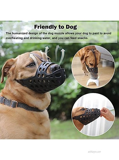 Mayerzon Dog Muzzle Soft Silicone Basket Muzzle for Small Medium and Large Dogs Breathable and Adjustable Design Prevents Biting Licking and Chewing Suitable for Walking Grooming and Vet Visit