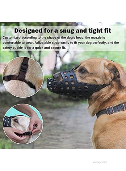 Mayerzon Dog Muzzle Soft Silicone Basket Muzzle for Small Medium and Large Dogs Breathable and Adjustable Design Prevents Biting Licking and Chewing Suitable for Walking Grooming and Vet Visit