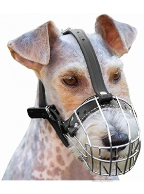 PetriStor №3 Dog Chrome Metal Muzzles Wire Basket Adjustable Leather Straps